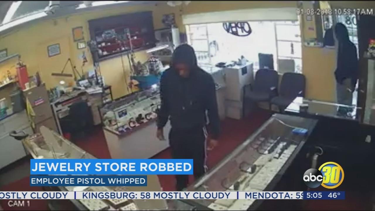 Employee pistol whipped during robbery at Central Fresno jewelry store