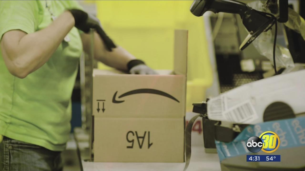 Residents lined up for the chance to work at the new Amazon fulfillment center opening in Fresno