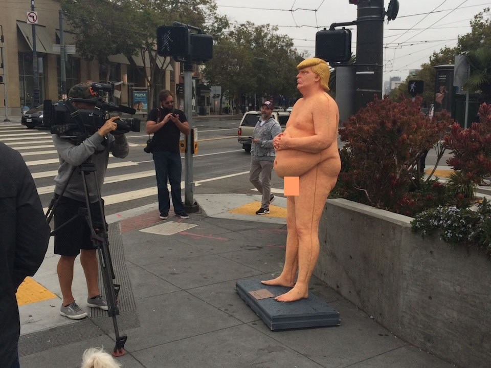 Image result for naked donald trump statue