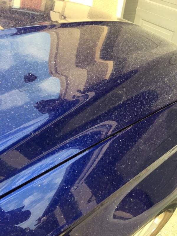 Ash from the Valley Fire burning in Lake and Napa counties covered a car in Santa Rosa on Sunday, September 13, 2015. <span class=meta>Tony M.</span>