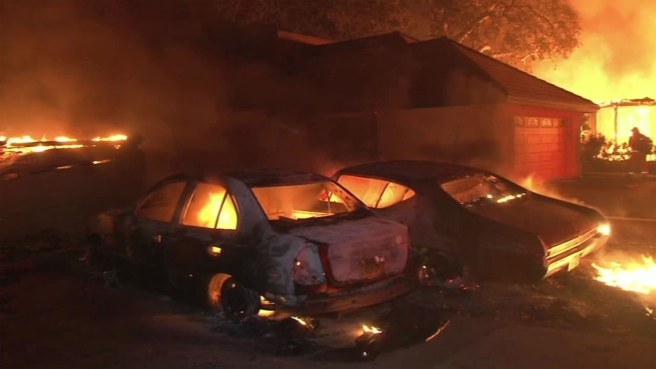 Cars and a home burns in Middleton, Calif. Sunday, September 13, 2015. <span class=meta>KGO-TV</span>