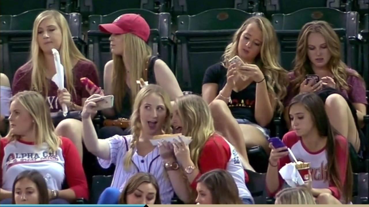 Baseball Announcers Poke Fun At Group Of Sorority Girls Taking Selfies