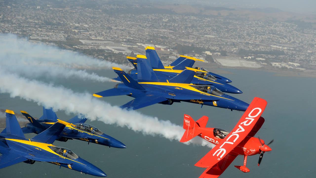 Blue Angels scheduled practice above San Francisco today