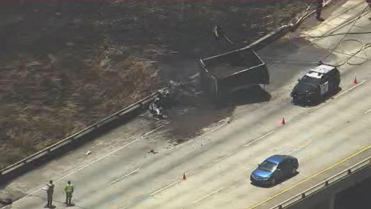 Police Van stolen in Fremont crashed on I580 ramp in Castro Valley