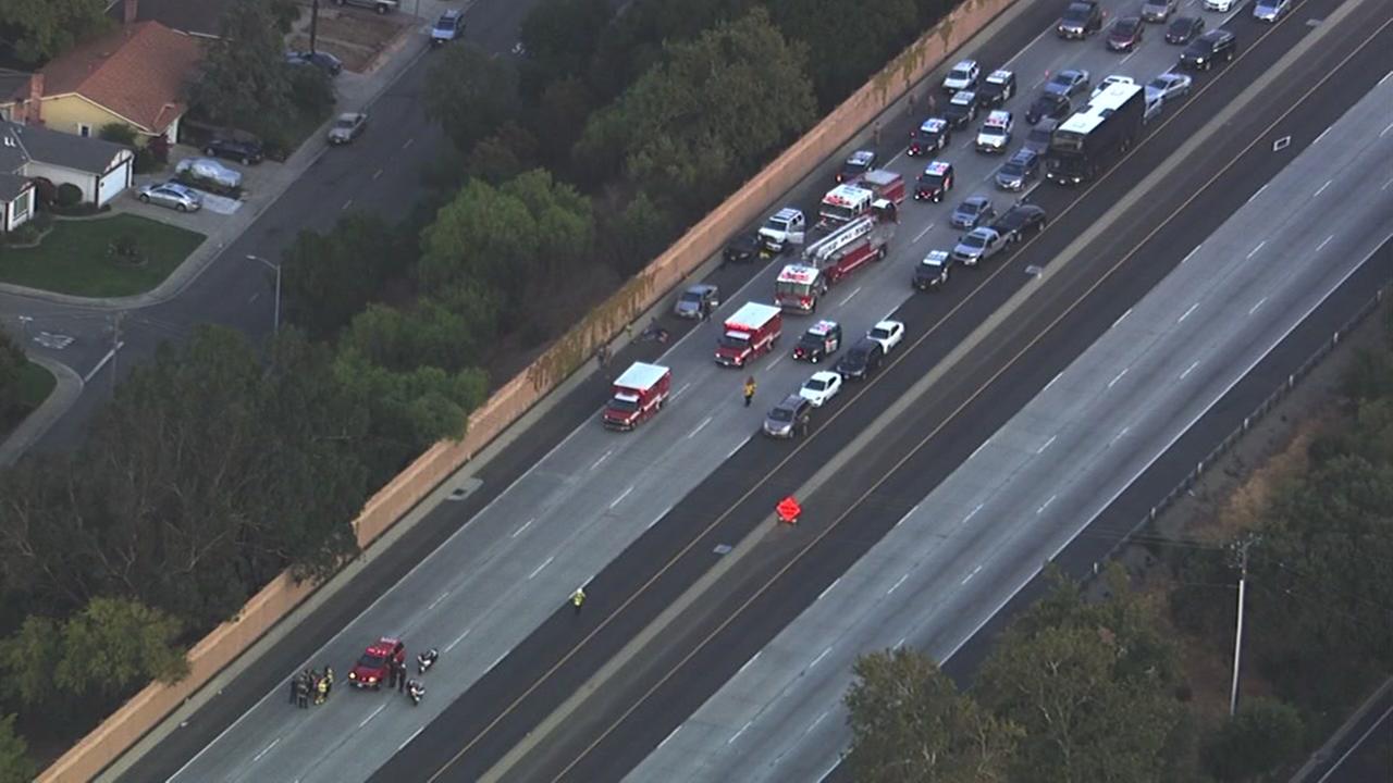 All lanes of I680 closed in San Ramon due to injury accident