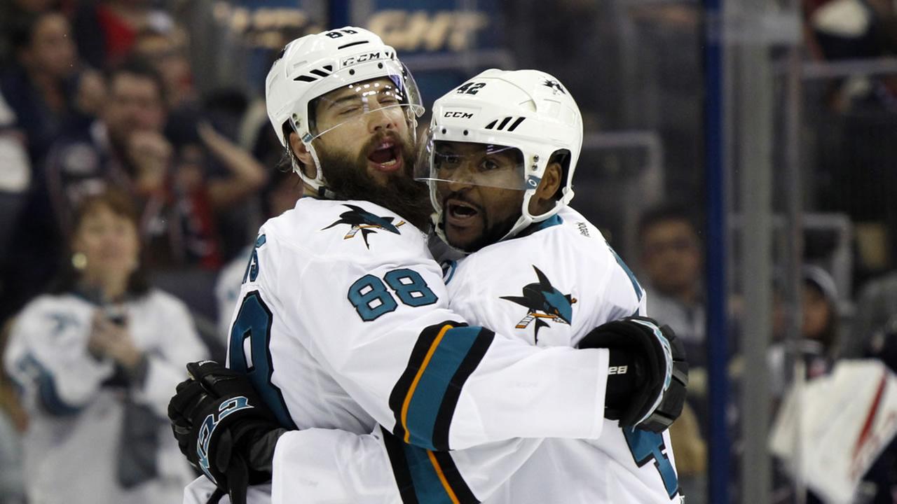 Ward, Marleau lead Sharks to victory over Blue Jackets 3-2