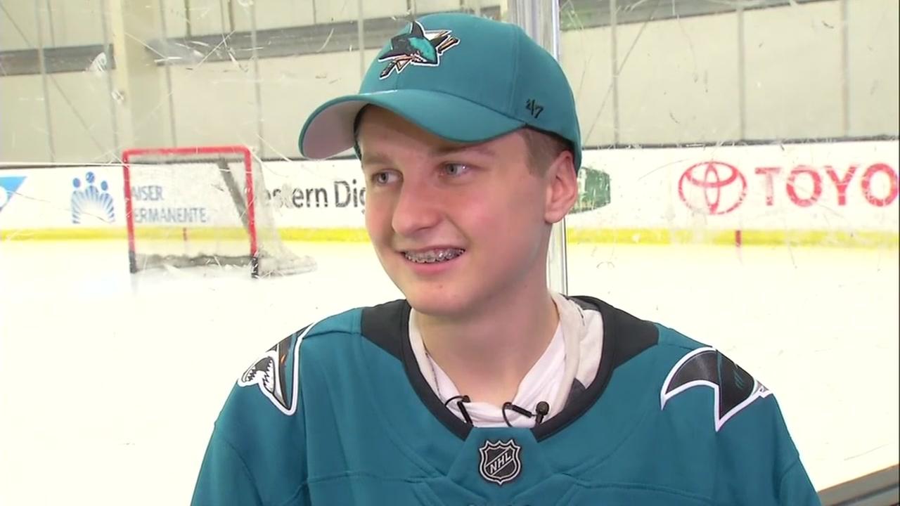 Hayden Bradley appears at Solar4America Ice in San Jose while hanging out with the San Jose Sharks on Friday, Jan 1. 2019.