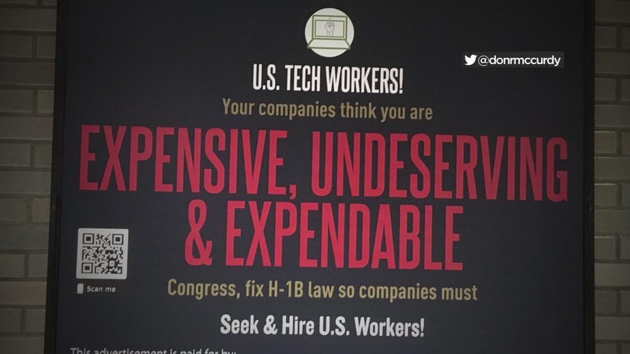 Controversial advertisement on H1-B visas posted at BART stations