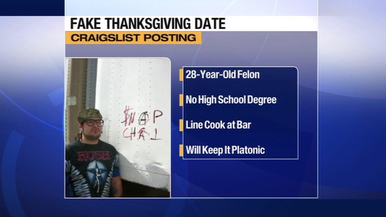 Convicted felon posts Craigslist ad offering to be Thanksgiving dinner