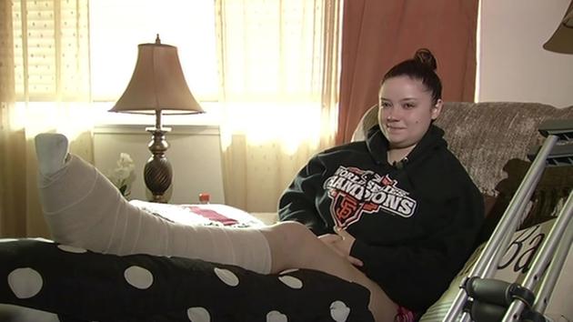 Alyssa Padgett Gambino's feet were broken when the 19-year-old was run over by a car that crashed into a Macy's in Newark on Jan. 14, 2015.