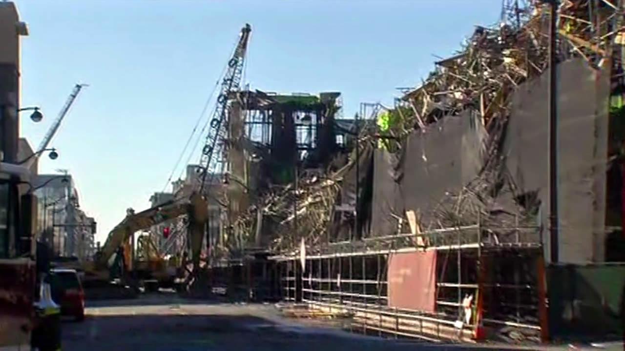 Crews demolishing destroyed building in San Francisco's Mission Bay