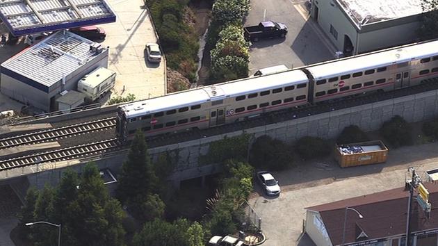 Caltrain stopped after fatal accident in Belmont, Wednesday, June 1, 2015.