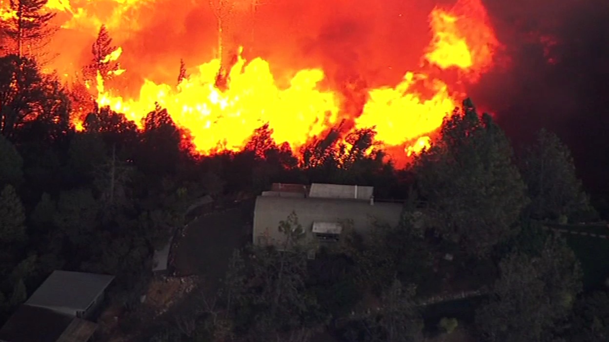The Valley Fire in Lake County, Calif. burned thousands of acres on Sunday, September 13, 2015. <span class=meta>KGO-TV</span>
