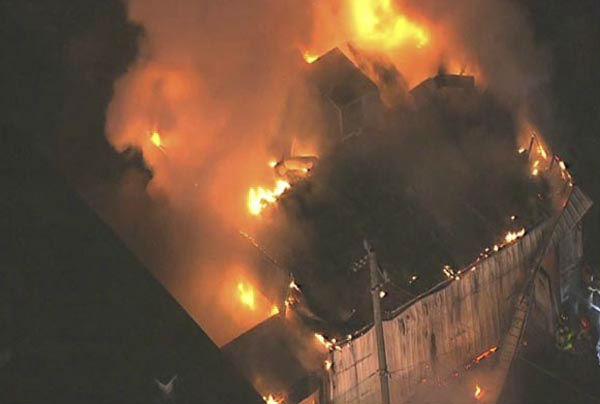 <div class='meta'><div class='origin-logo' data-origin='none'></div><span class='caption-text' data-credit='KTRK Photo'>Firefighters worked to put out flames that broke out at an Islamic institute in southeast Houston</span></div>