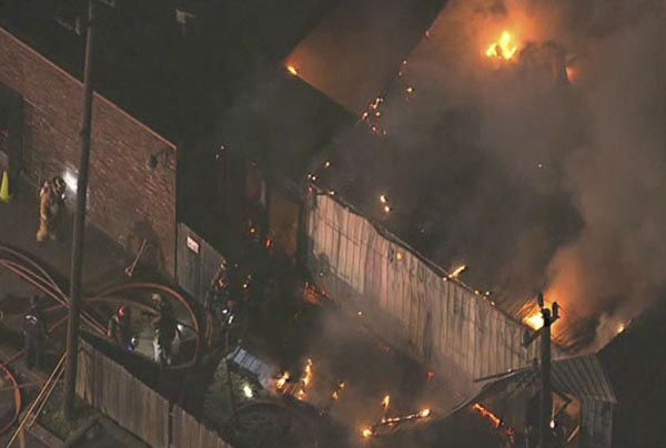 <div class='meta'><div class='origin-logo' data-origin='none'></div><span class='caption-text' data-credit='KTRK Photo'>Firefighters worked to put out flames that broke out at an Islamic institute in southeast Houston</span></div>