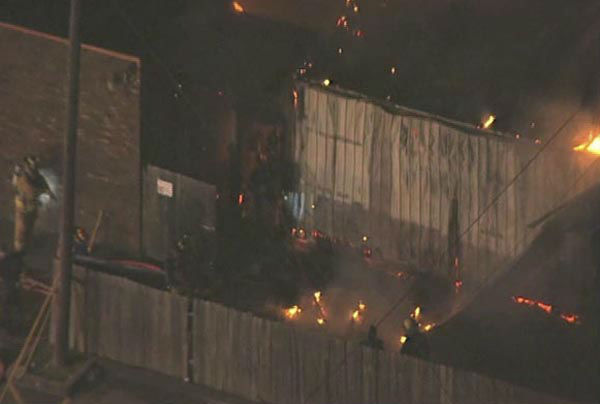 <div class='meta'><div class='origin-logo' data-origin='none'></div><span class='caption-text' data-credit='KTRK Photo'>Firefighters worked to put out flames that broke out at an Islamic institute in southeast Houston</span></div>