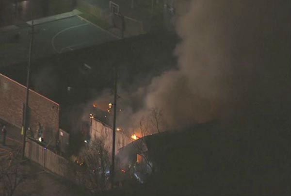 <div class='meta'><div class='origin-logo' data-origin='none'></div><span class='caption-text' data-credit='KTRK Photo'>Firefighters worked to put out flames that broke out at an Islamic institute in southeast Houston</span></div>