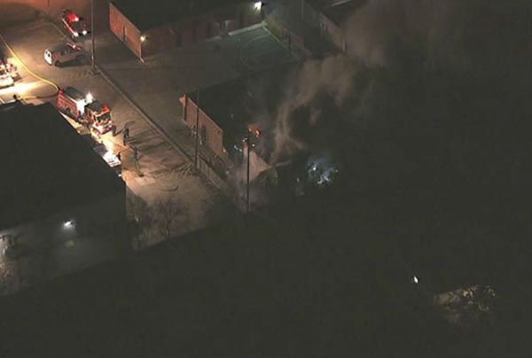 <div class='meta'><div class='origin-logo' data-origin='none'></div><span class='caption-text' data-credit='KTRK Photo'>Firefighters worked to put out flames that broke out at an Islamic institute in southeast Houston</span></div>