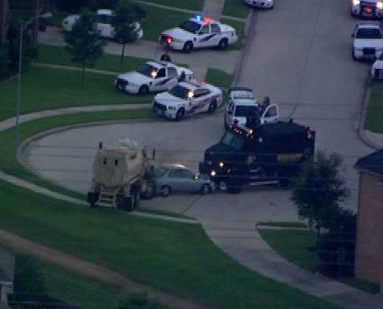 These are photos from a tense standoff in north Harris County after six people were killed and another wounded, Wednesday, July 9. <span class=meta>Photo/ABC-13</span>