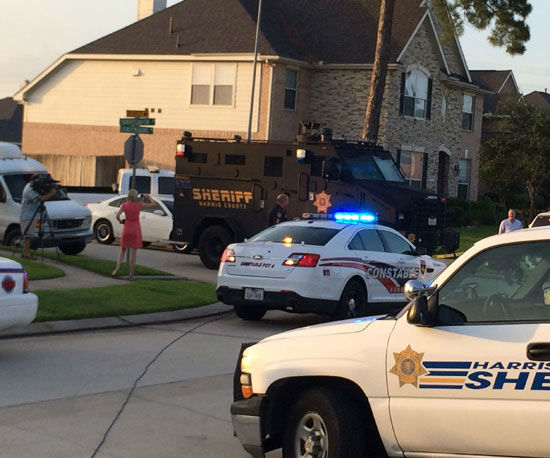 These are photos from a tense standoff in north Harris County after six people were killed and another wounded, Wednesday, July 9. <span class=meta>Photo/ABC-13</span>