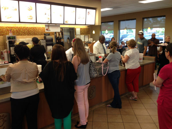 <div class='meta'><div class='origin-logo' data-origin='none'></div><span class='caption-text' data-credit='ABC-13/Linh Nguyen'>Chick-fil-A held a fundraiser for mass shooting survivor Cassidy Stay on Tuesday.</span></div>