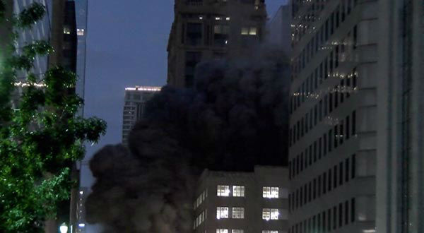 The former 18-story Houston Club Building was imploded this morning <span class=meta>KTRK Photo</span>