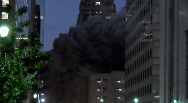 The former 18-story Houston Club Building was imploded this morning <span class=meta>KTRK Photo</span>
