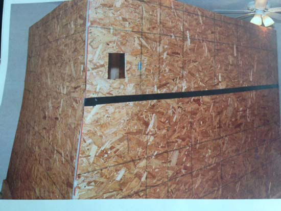 A man accused of forcing his 9-year-old son to live in this locked wooden box has been found not guilty on all counts in a jury trial in Galveston. <span>KTRK Photo</span>