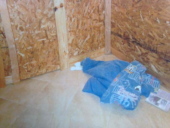 A man accused of forcing his 9-year-old son to live in this locked wooden box has been found not guilty on all counts in a jury trial in Galveston. <span>KTRK Photo</span>