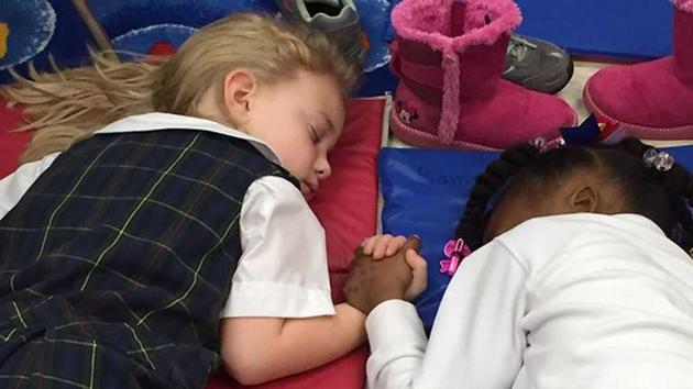 Photo captures heartwarming moment during nap time