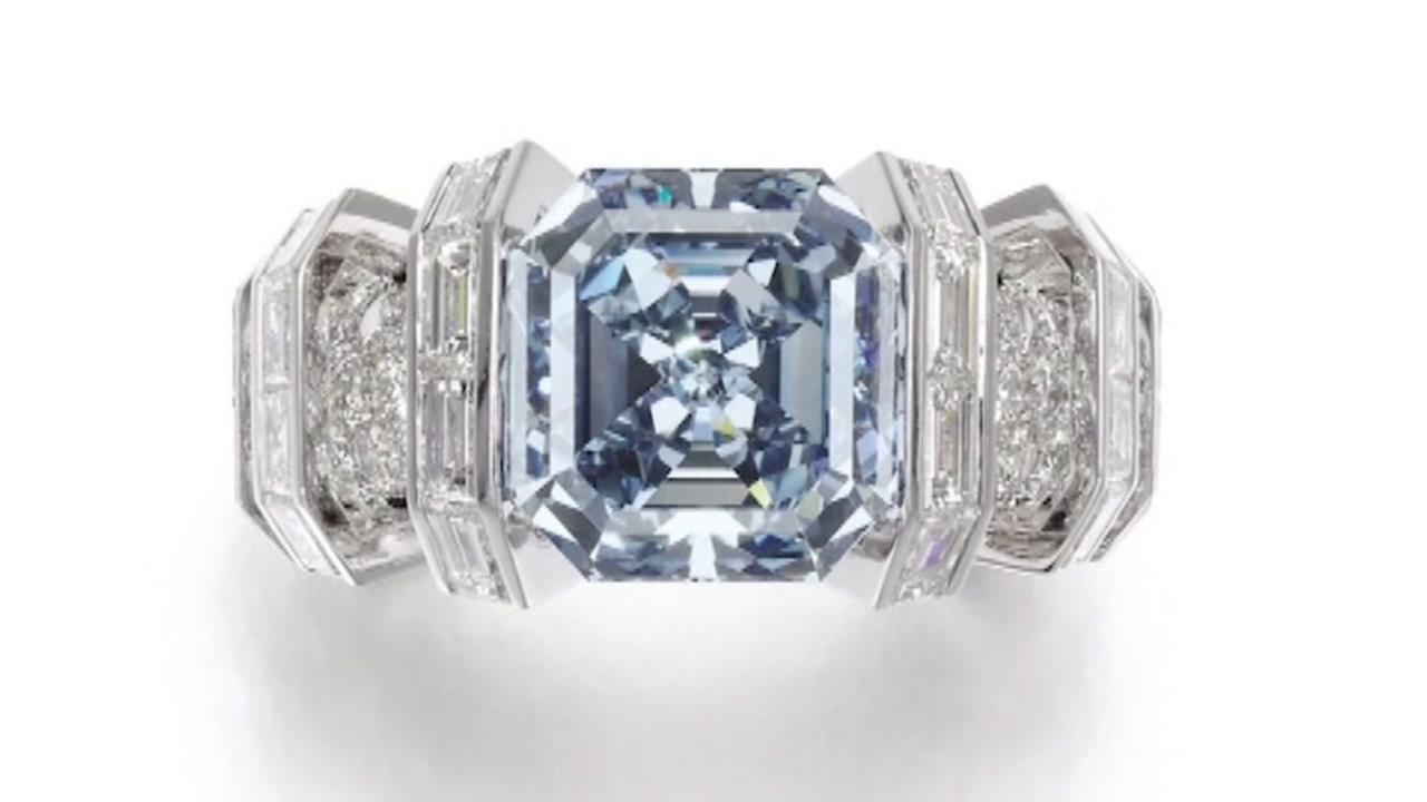 Breathtaking blue diamond goes up for auction -- at a price
