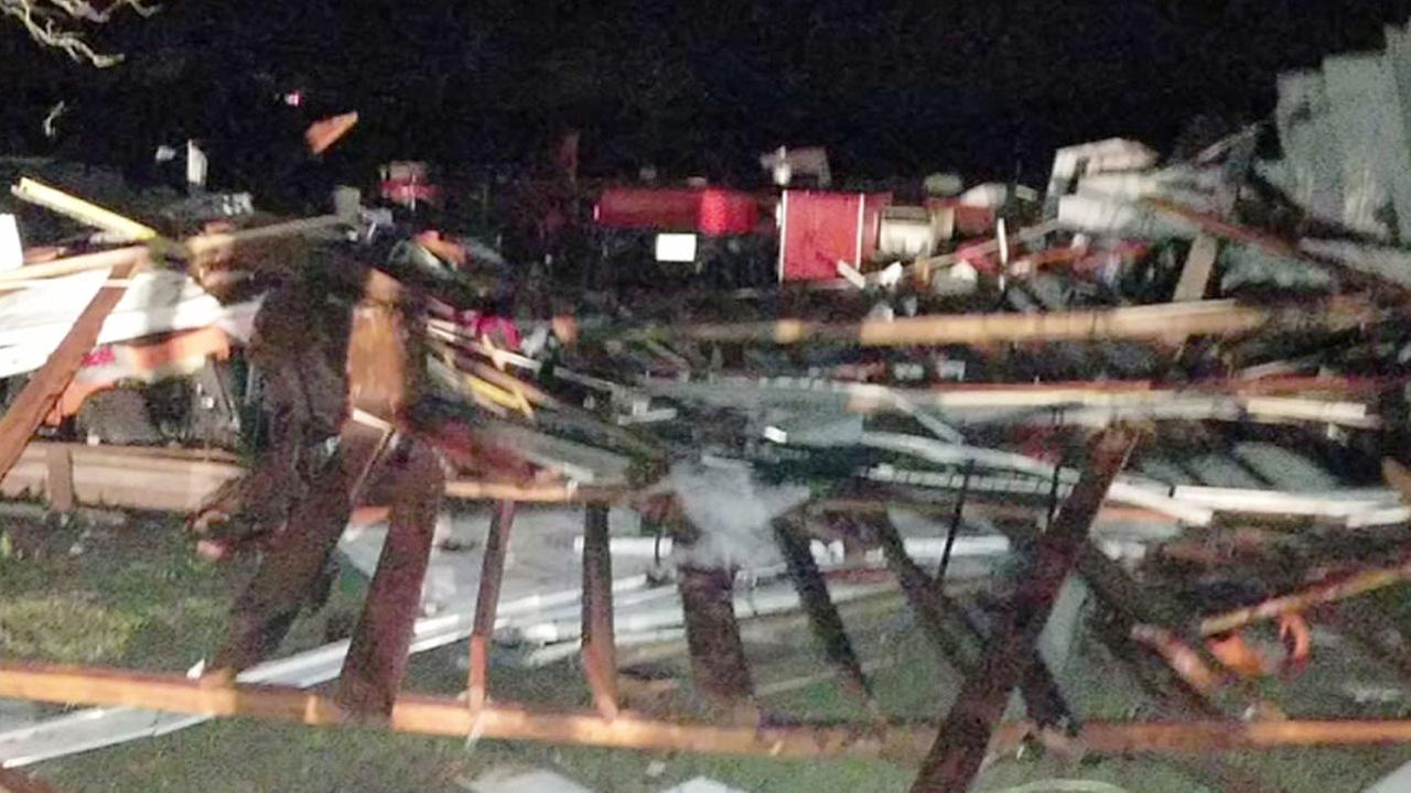 Possible tornado blasts through Sealy, causing major damage