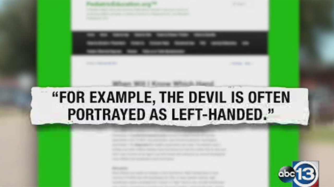 Teacher accused of calling boy 'evil' because he is lefthanded