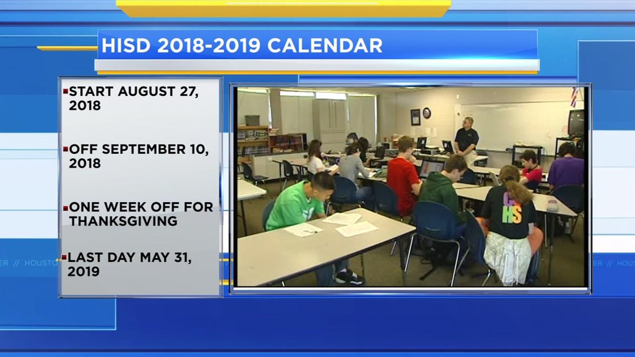 Houston Independent School District approves 2018 school calendar