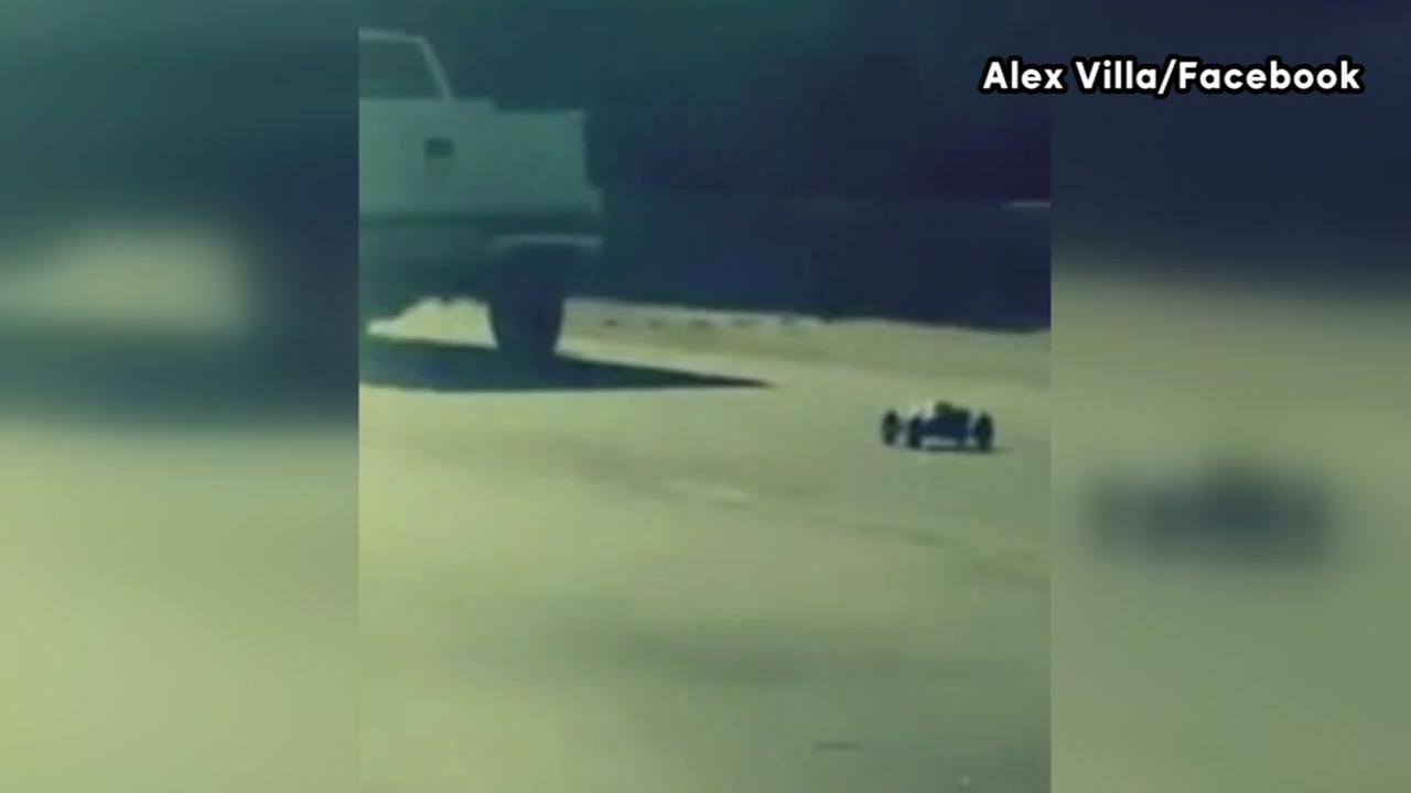 Remote control car races drivers on Highway 59