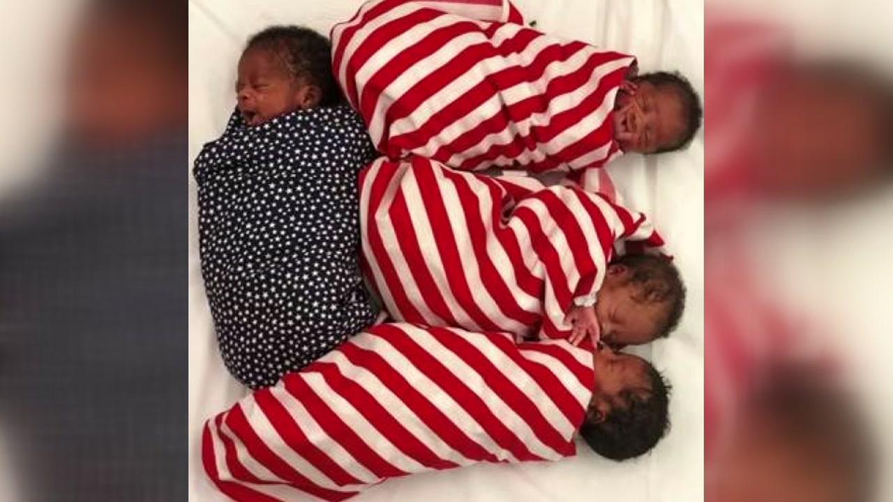 Houston couple excited to bring quadruplets home from hospital a month after the...