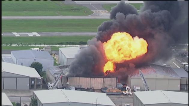 Fire breaks out a Hooks Airport hangar