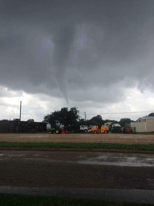 Funnel cloud forms in Texas City sky