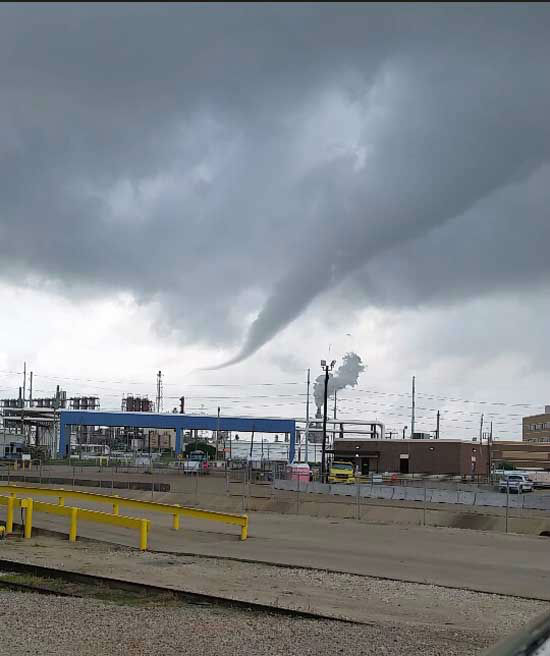 Funnel cloud forms in Texas City sky