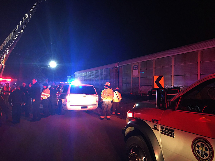 <div class='meta'><div class='origin-logo' data-origin='AP'></div><span class='caption-text' data-credit=''>Emergency responders work at the scene of a crash between an Amtrak passenger train and a CSX freight train. (Lexington County Sheriff's Department via AP)</span></div>