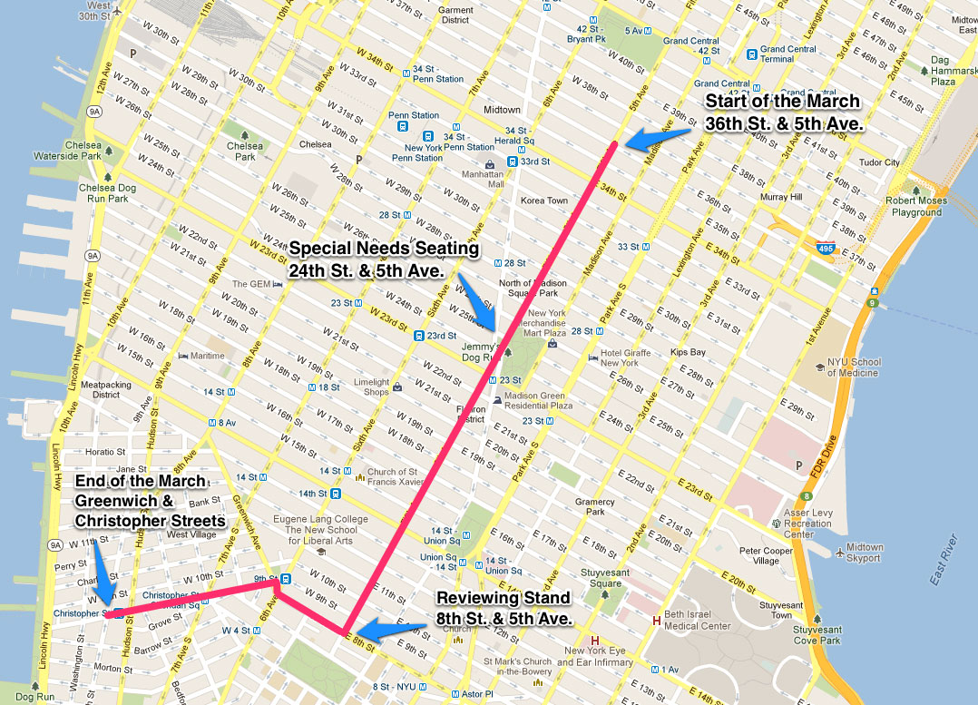 Route, map, details for New York City's 2016 LGBT Pride March in