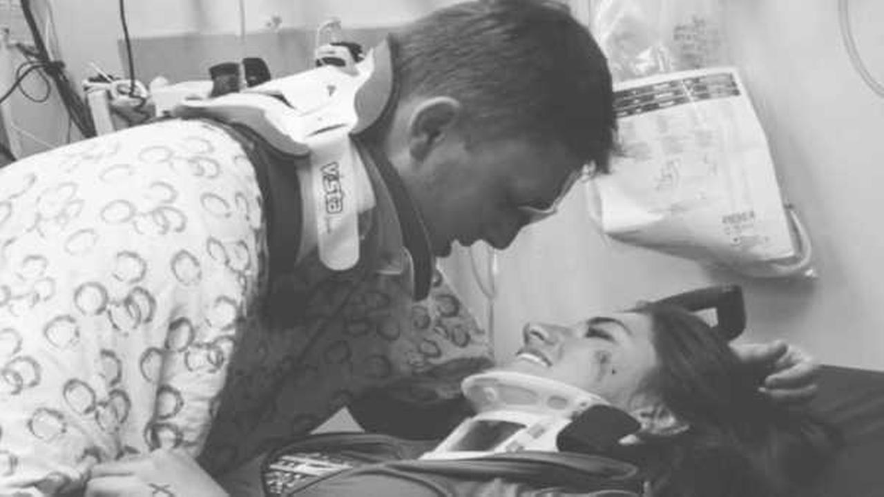 Touching photo of couple reconnecting after car crash goes viral