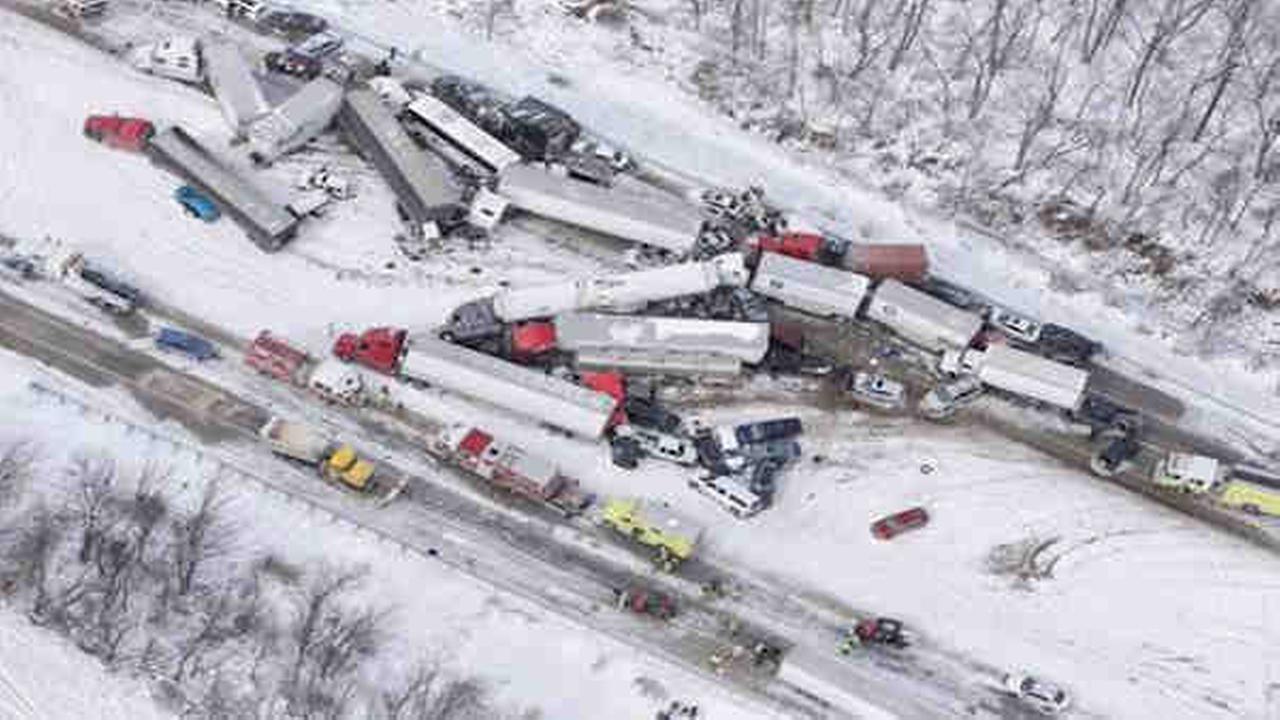 Multiple fatalities after 50-car pileup on I-78 in Pennsylvania