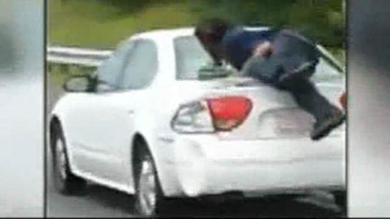 Man Captured On Camera Riding On Trunk Of Car Abc7nycom