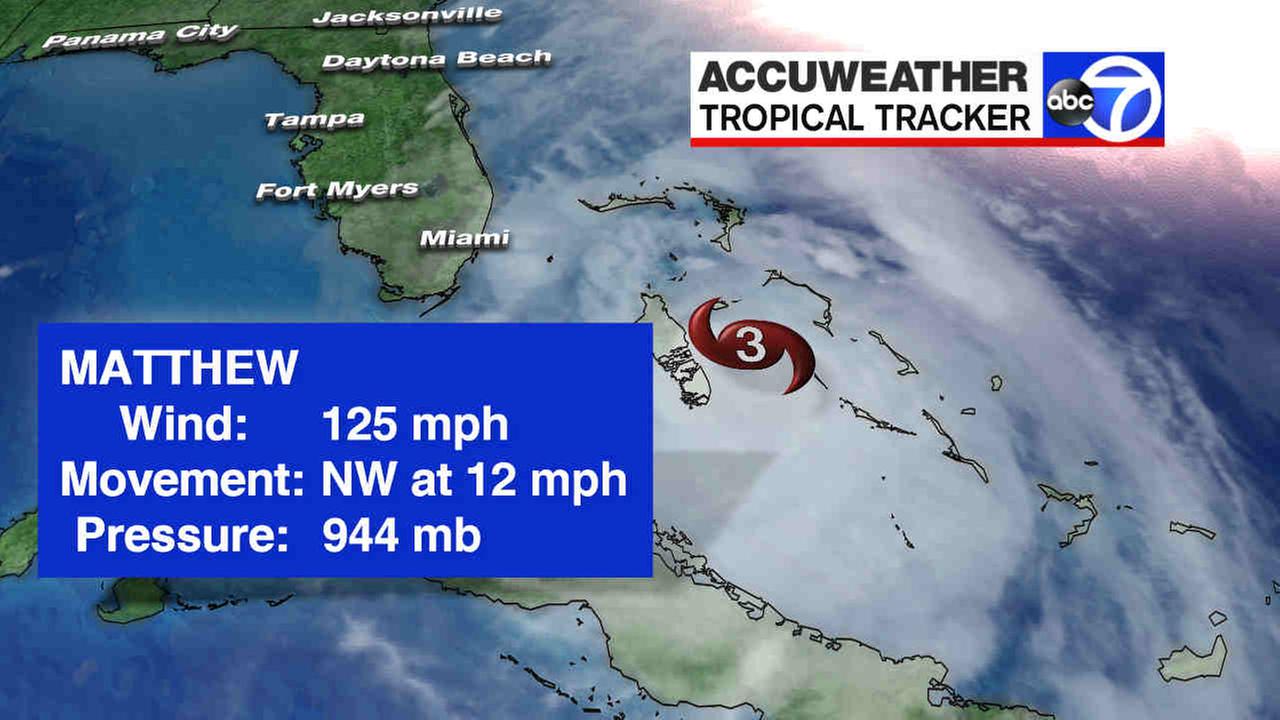Hurricane Matthew tracking map from AccuWeather