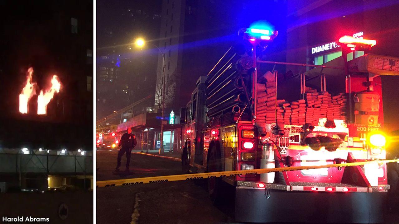 Firefighters Battle Blaze at Manhattan High-Rise Building