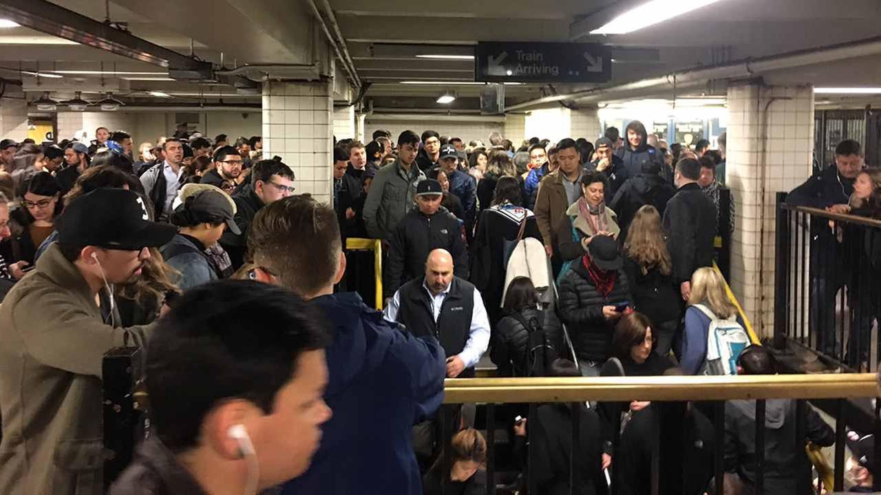 At Hoyt Schermerhorn Streets station after reports of the F train changing over to the G line
