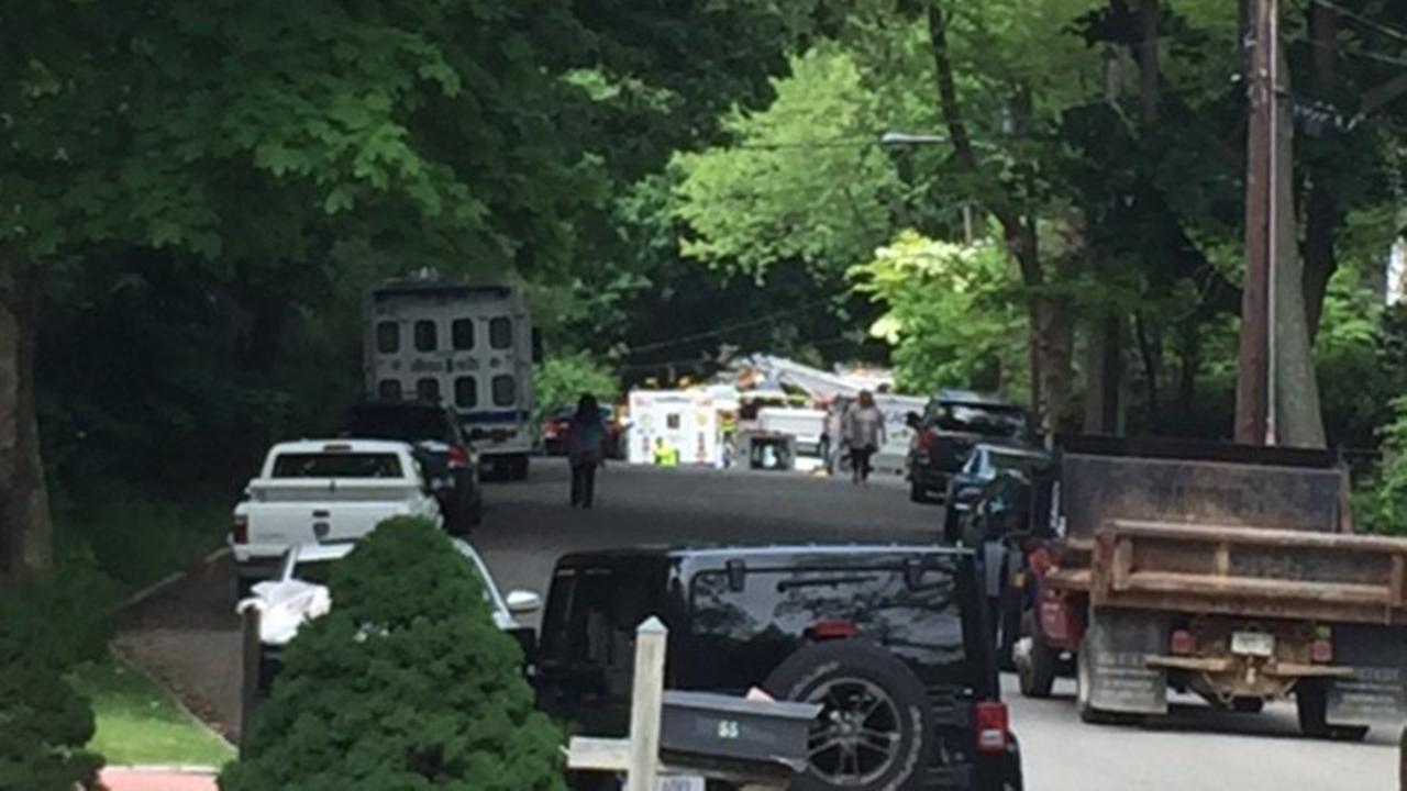 Rescue underway after cesspool collapse on Long Island