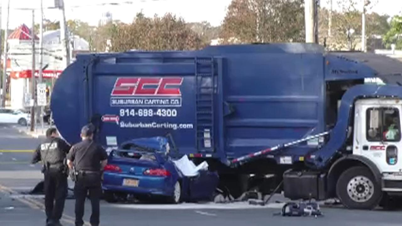 Injuries reported after garbage truck, car collide in Mamaroneck