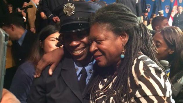 The New York City Fire Department promoted a black woman, Tracey Lewis, to the rank of lieutenant for the first time in 12 years.